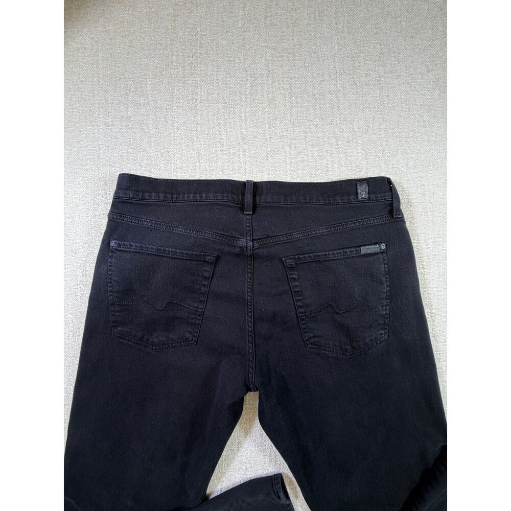 7 For All Mankind Men's Black 36 Austyn Luxe Performance Straight Leg Jeans Fit - Picture 10 of 11